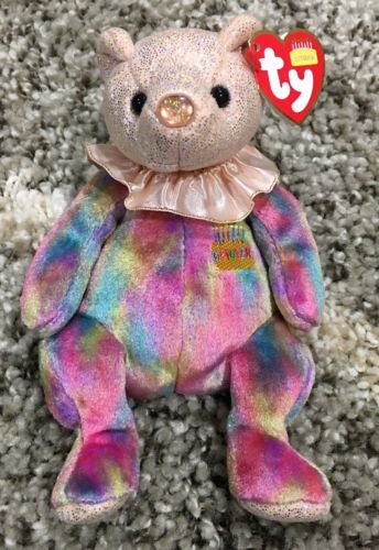 TY BEANIE BABY Happy Birthday October - Opal the Bear - mint with tags FREE SHIP