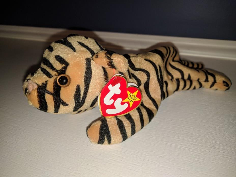 1995 Ty Beanie Babies Collection - Stripes - RARE (mis-tagged)  - Retired - MWMT