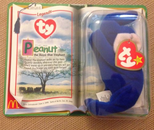 Ty Peanut the Royal Blue Elephant McDonalds Born 1995- production 2000.