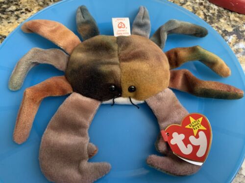 Authentic Rare TY Beanie Baby CLAUDE The Crab with errors!!