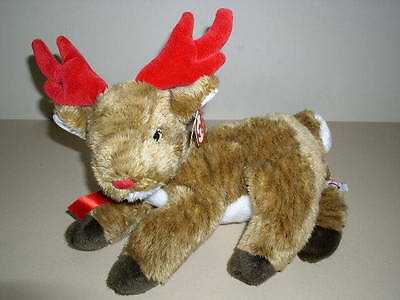 Ty Beanie Buddy, Roxie Red Nosed Reindeer, Stuffed Animal, 10