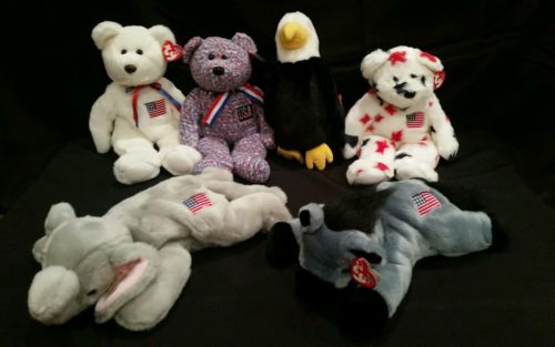 American Ty Beanie Buddy 6pc Collection Political Americana