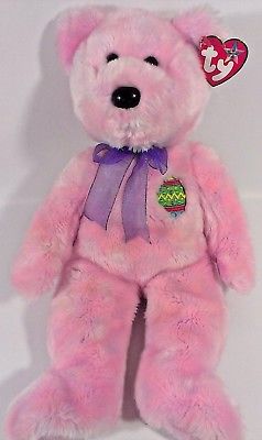 Ty Beanie Buddies Buddy EGGS Pink Teddy Bear Stuffed Animal Plush Bean Bag Toy