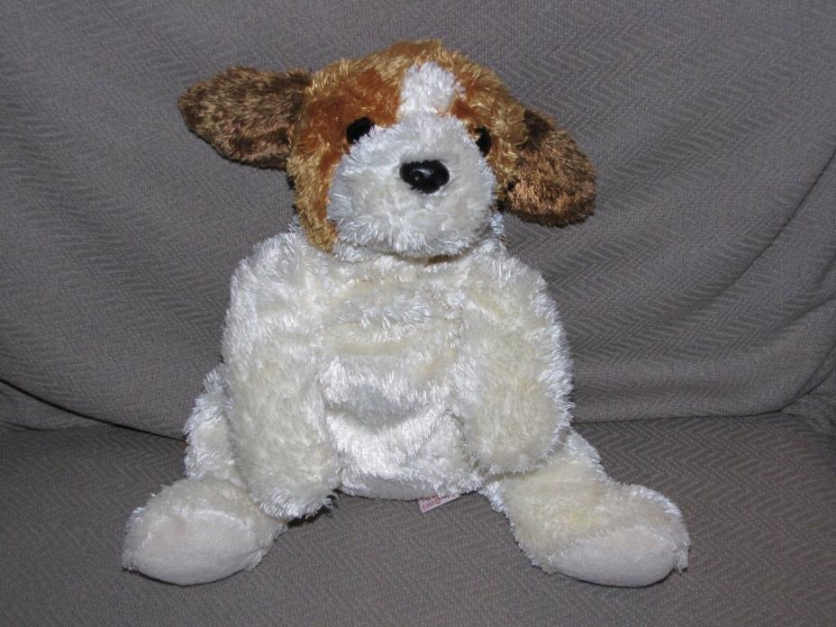 Ty Beanie Buddy Sampson Dog Puppy Plush White Brown 2003 buddies tysilk soft NEW