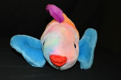 TY Original Lips Tie Dye Multi Colored Beanie Buddie Stuffed Animal 13in Vtg 90s