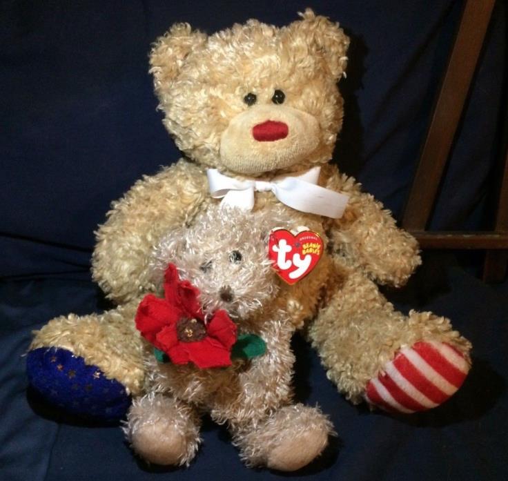 Ty Bears Lot: Beanie Buddy Independence Bear (red nose) and 2005 Holiday Bear