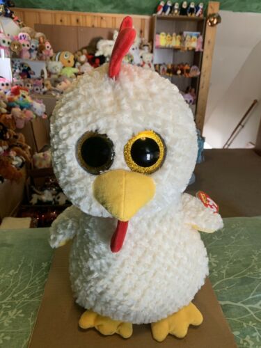 Ty HENNIE -White/Red/Yellow 18” Jumbo Beanie Boo Hen! *Exclusive* RARE & VHTF!!