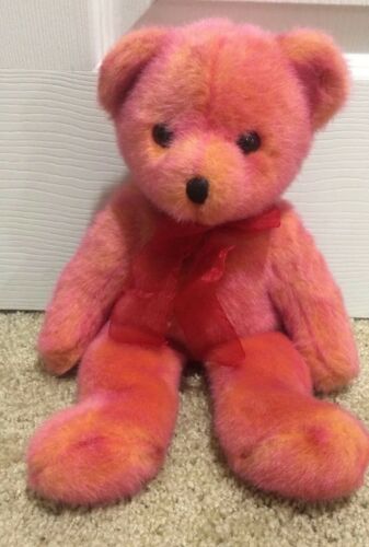 14” Ty Beanie Buddy Tie Dye Orange Plush Teddy Bear