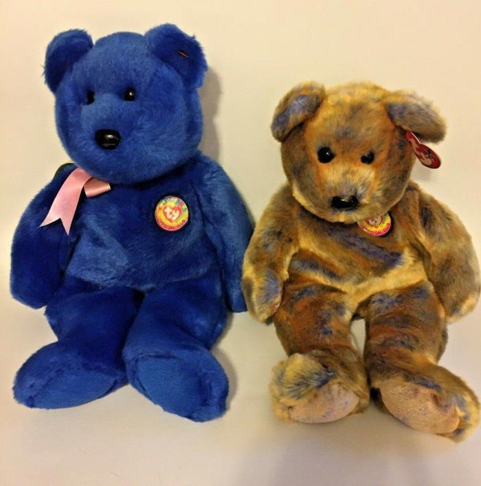 Lot of 2 Beanie Buddies Offical Club Bears 1999 and 2000