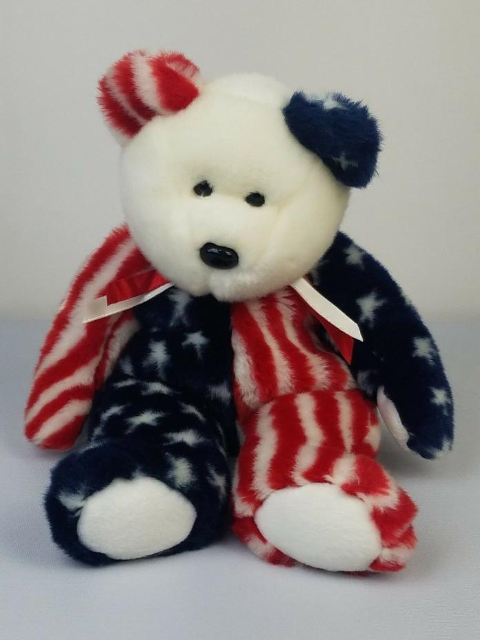 Spangle TY Beanie Buddies U.S Flag Bear, Patriotic, Independence Day
