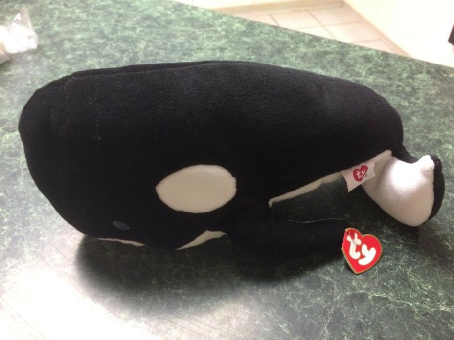 NWT Vintage Ty Beanie Baby Buddies BUDDY Tide the Killer Whale Orca 1997
