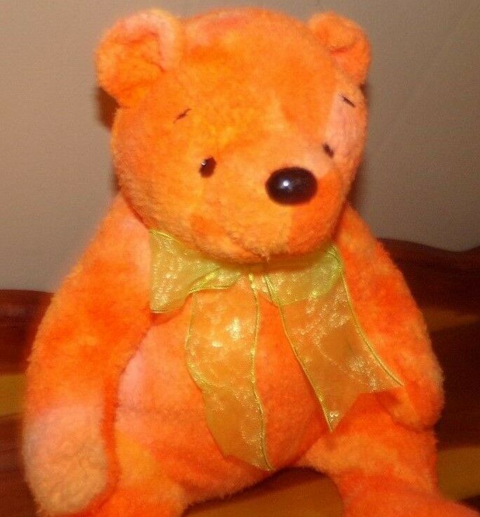 Ty Beanie Buddy/Buddies Tangerine Tie Dye Orange/Yellow Plush Teddy Bear