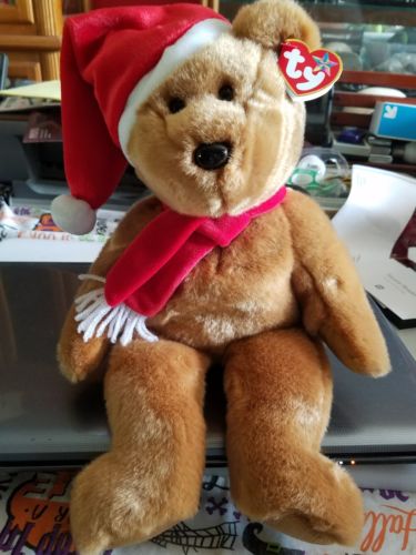 TY Beanie Buddy - 1997 HOLIDAY TEDDY (14 inch) - MWMTs Stuffed Animal Toy