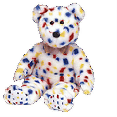 T2K New MWMT TY Beanie Buddy Confetti Bear Collectors Quality