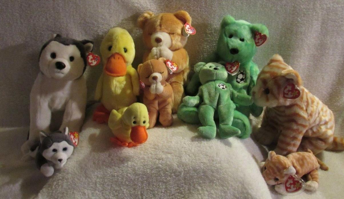 Beanie Buddies & Beanie Babies~Tags~5 Sets~Hope~Nanook~Kicks~Amber~Quackers