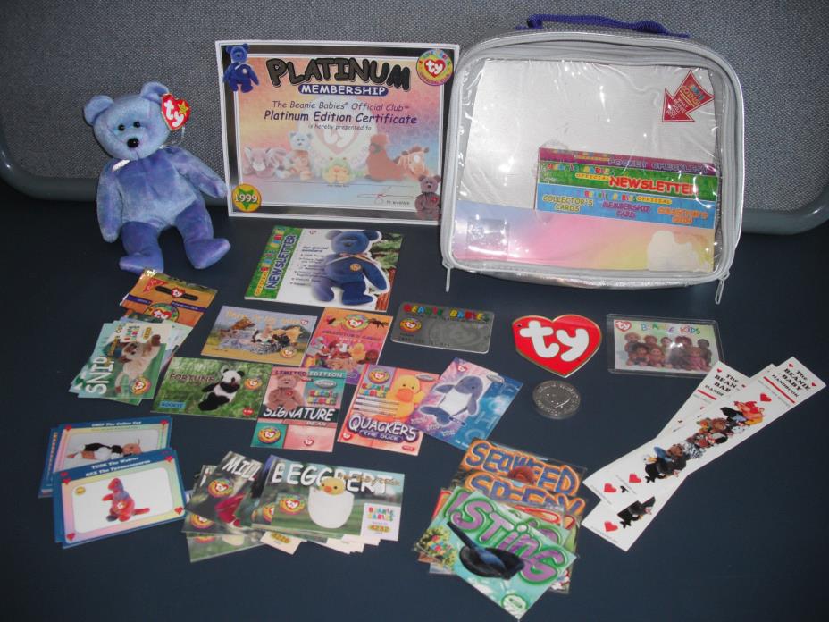 VINTAGE TY BEANIE BABIES CLUBBY II BEAR 03/09/99 PLUSH W/TAGS W/KIT/CASE + CARDS