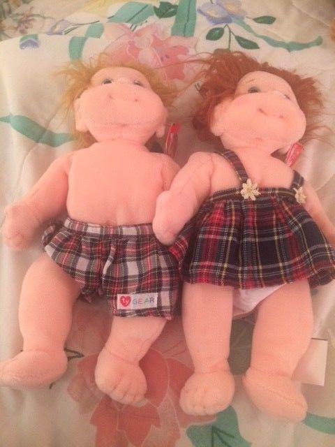 TY BEANIE KIDS Plush Toy Lot (New with Tags Mint) Ginger + Chipper Dolls