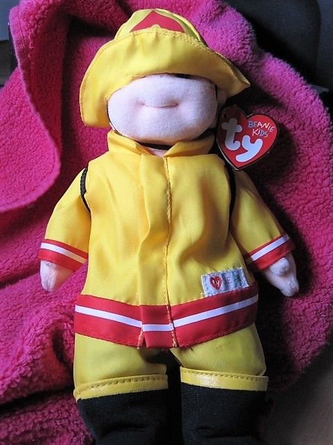 Ty Beanie Kids Chipper with Fireman Firefighter Outfit 1998