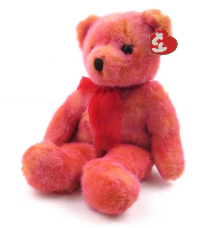 Rouge Bear Plush Ty Beanie Classic Pink Orange Stuffed Animal Toy With Tag