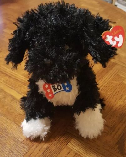 Ty Classic BO Portuguese Water Dog Black White Puppy 11in Plush Dog 2009 Tags