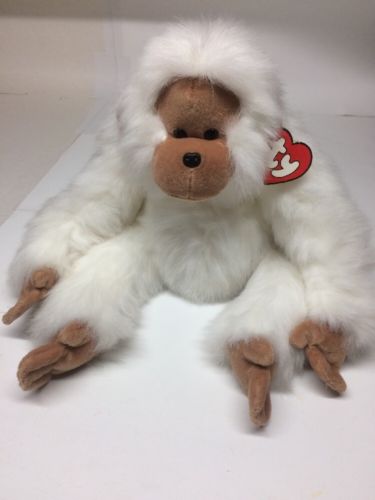 TY Mango Plush Huggable White Orangutan Monkey 20