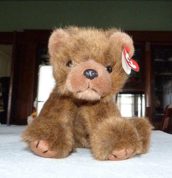 Ty Classic FOREST Grizzly Bear Cub Brown Blk Nose 1997 Plush Ear Tag 11