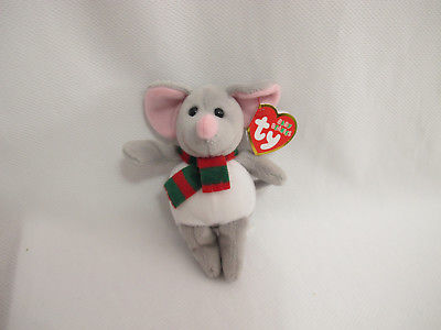 NWT TY Baby Beanies Holiday Tinsel Scarf Mouse (2009) FREE SHIP