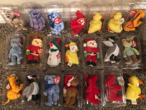 MWMT Ty Beanie Babies Christmas Jingle Beanies Assorted Lot Of 21 ornaments