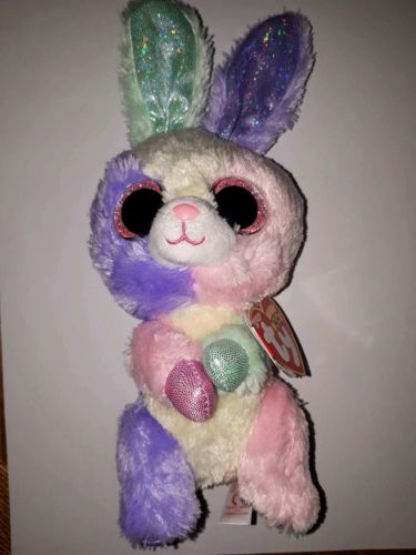 TY Beanie Boo Bloom the multi colored Bunny Retired Tags attached