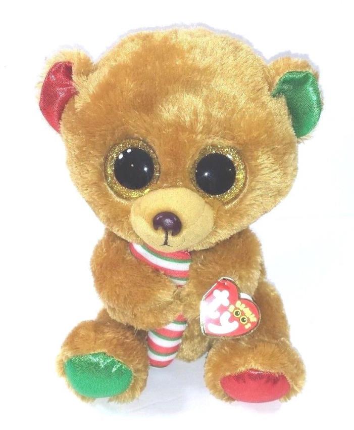 Bella Beanie Boos Collectible Ty Plush Bear with Candy Cane Christmas 8.5 Inches