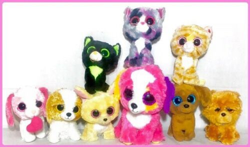 9 TY Beanie Boo Dogs And Cats Nacho Cookie More