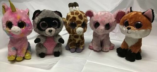 Ty Beanie Boos Ellie Elephant Fantasia Safari Rocco Slick Lot Of 5