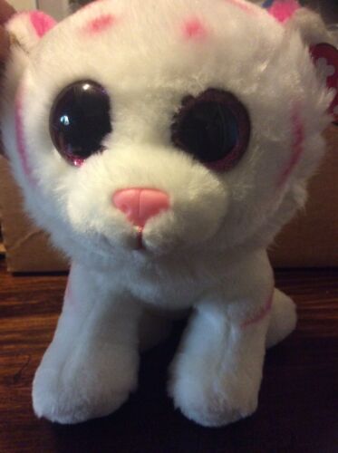 Classic Ty Beanie White And Pink Cat Tabor 11”