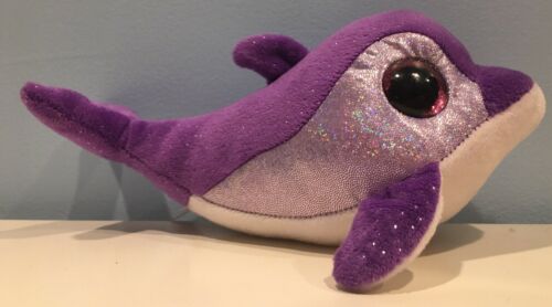 TY Beanie Boos Purple Silver Sparkly Dolphin Pink Black Eyes Flips Easter Basket