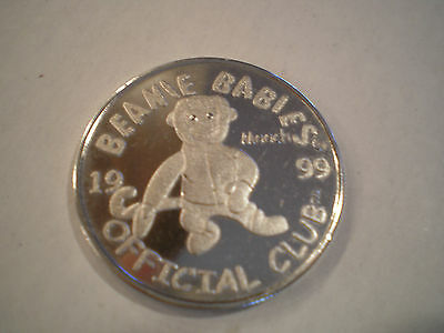 Ty Beanie Babies 1999 Official Club Silver-Colored Coin MOOCH Monkey
