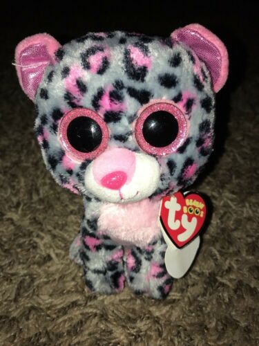 TY Beanie Boos TASHA the Leopard Glitter Eyes Regular Size  6 inch