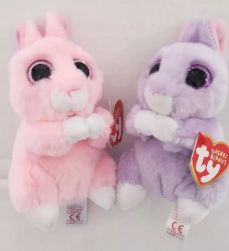 *NEW* Lot of 2-NWT-TY Basket Beanie Baby - Jasper and April - 3