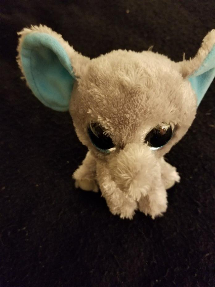 Ty Beanie Boos Peanut Elephant W/Glitter Blue Eyes Plush stuffed toy ABOUT 6