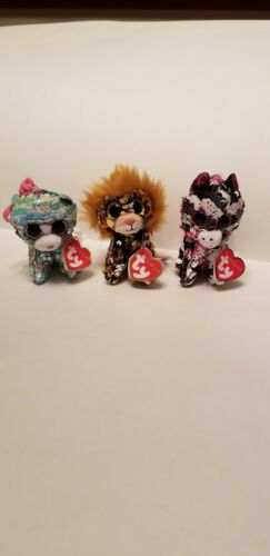 TY Flippables Sequin Plush WHIMSY the Cat (w/ Key Clip - 3.5 in)  PLUS 2 CLIPS