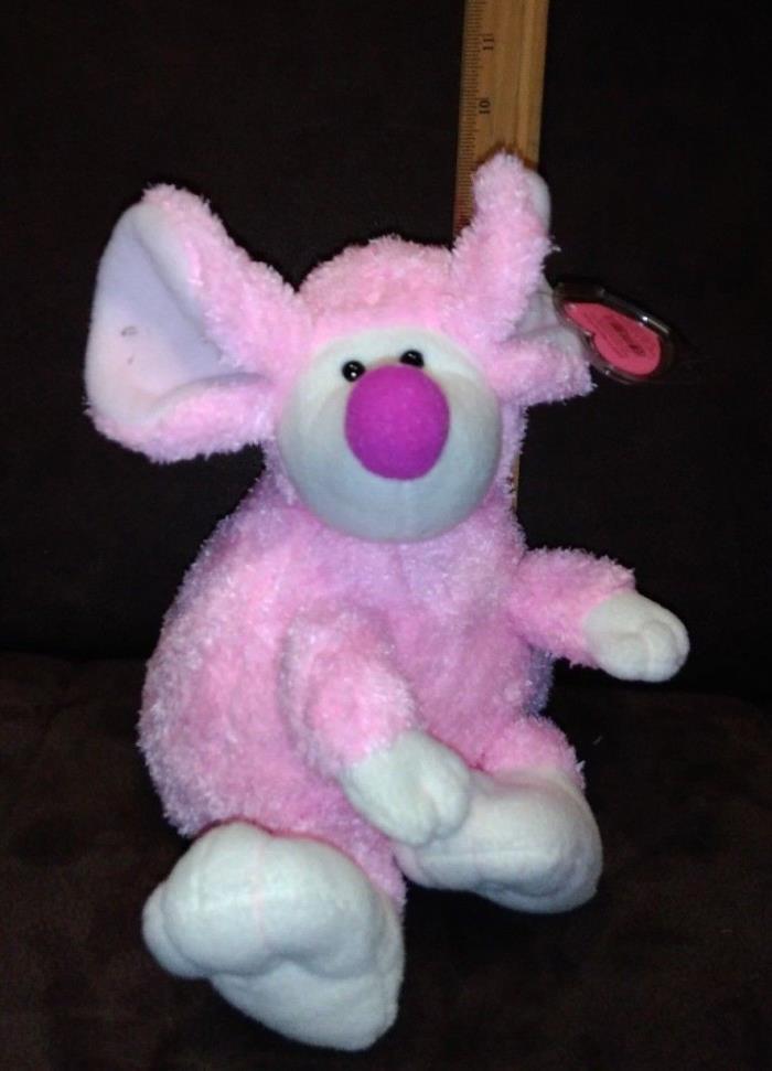 TY Pinkys RATZO THE BRIGHT PINK RAT Plush STUFFED ANIMAL Toy NEW w/ TAG (12
