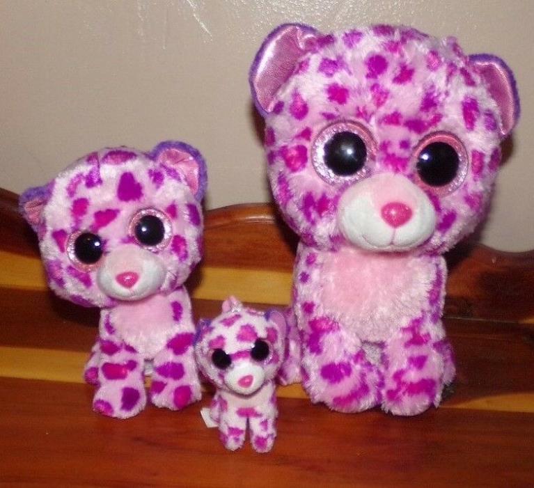 Ty Beanie Boos LOT of 3 Glamour the Cat/Leopard ~ 6