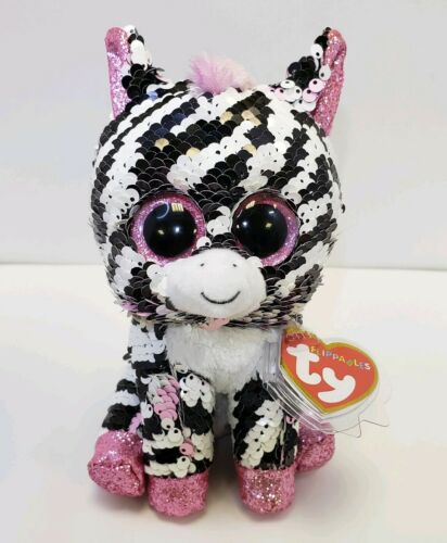 Ty Flippables Zoey the Zebra Sequin Beanie Boo 6