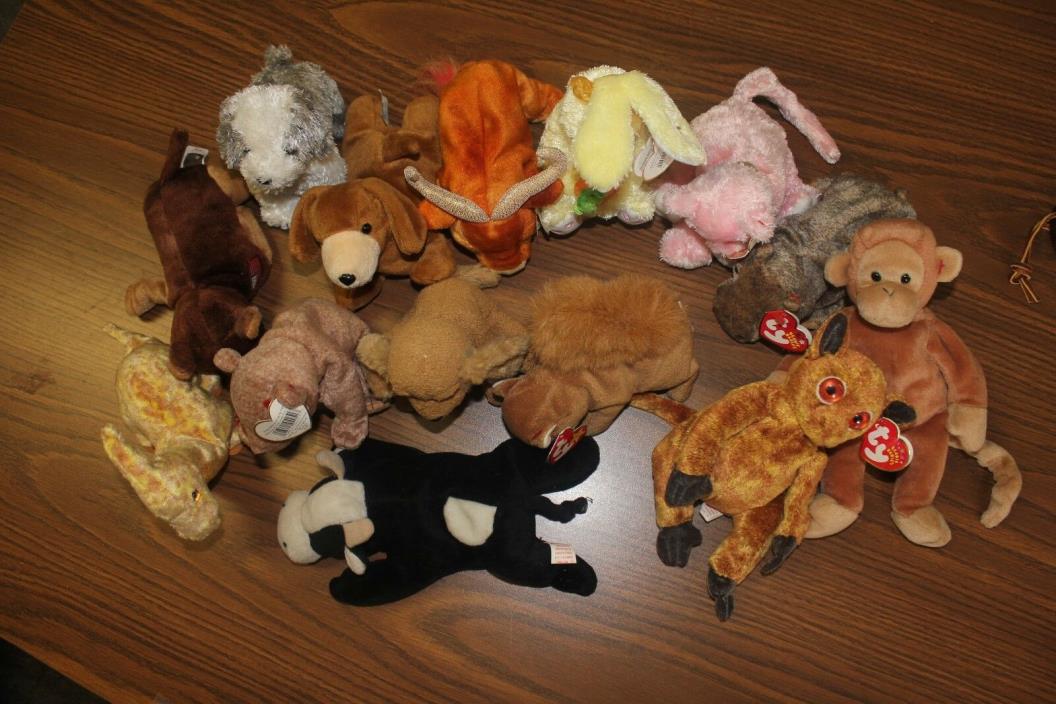 Lot 11 Bears Ty Beanie Animals & 4 Others Gizmo Tooter Bongo Tubbo  Luke & More