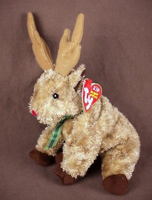 Ty Beanie Babies * Rudy reindeer * 10 Years : May 22, 2003 Christmas MWT