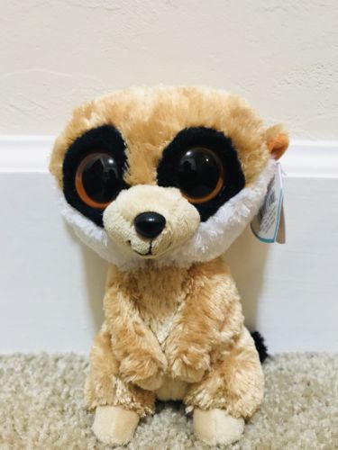 ty beanie boos 6 inch rebel the meerkat solid eyes with mint tag