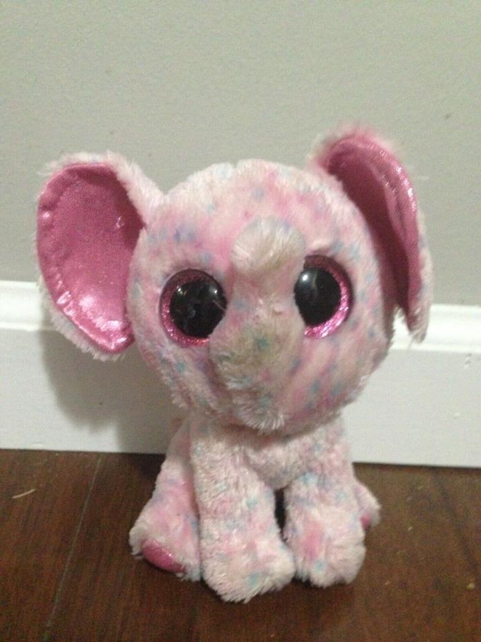 TY Beanie Boo Ellie The Elephant With Sparkly Pink Eyes