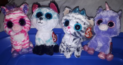 TY Beanie Boo lot Claire's Exclusives - Athena, Quinn, Piper & Zazzy