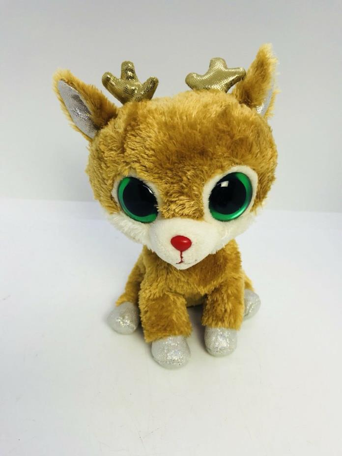 TY Beanie Boo ALPINE the Reindeer Silver Feet Gold Antlers 6'' Stuffed Animal