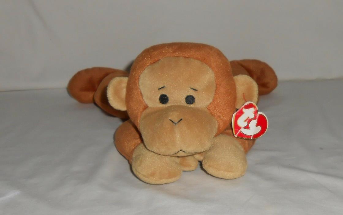 1997 Retired TY Pillow Pal Plush Brown Monkey Swinger with Tags