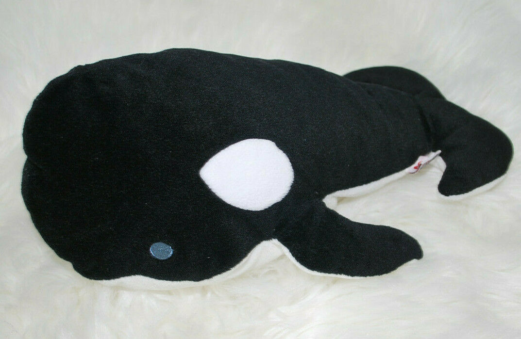 TY Pillow Pal Tide Whale 1997 Plush Toy Black White 14